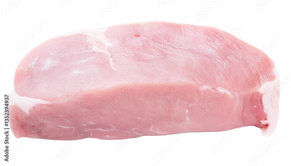 a close-up shot of a raw pork loin, showing its pinkish hue and texture a close-up shot of a raw pork loin, showing its pinkish hue and texture
