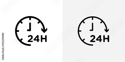 24 Hour time Icon set. vectors for apps and website designs