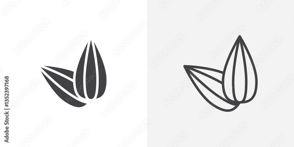 Almond Icon set. vectors for apps and website designs Almond Icon set. vectors for apps and website designs
