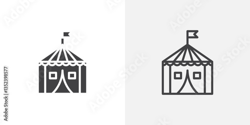 Circus tent Icon set. vectors for apps and website designs