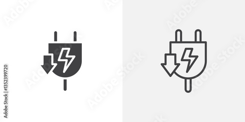 Energy reduction Icon set. vectors for apps and website designs