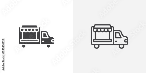 Food truck Icon set. vectors for apps and website designs