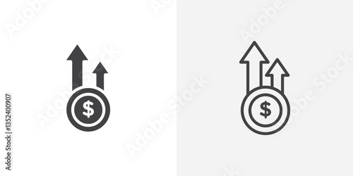 High revenue Icon set. vectors for apps and website designs