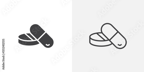 Medicine pills Icon set. vectors for apps and website designs