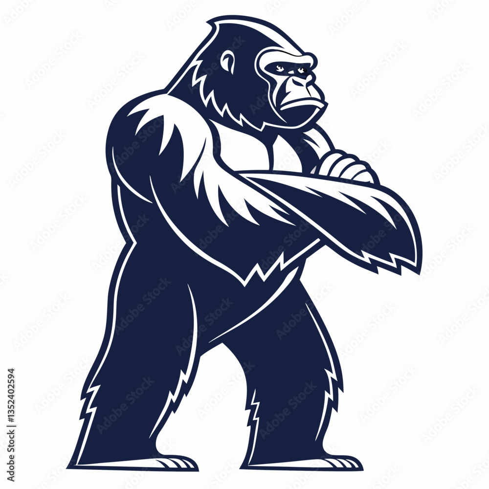 Fototapeta premium Gorilla logo Projects strength, intelligence, and dominance, embodying a powerful and commanding brand presence