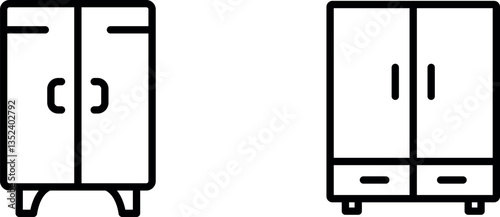 "Wardrobe Icon Representing Clothing Storage, Home Organization, and Functional Furniture"