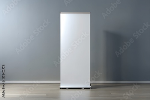 Blank mockup of Retractable Roller Banner Pop up. Trade show Exhibition Isolated background. For Marketing and Promotional Presentation Templates