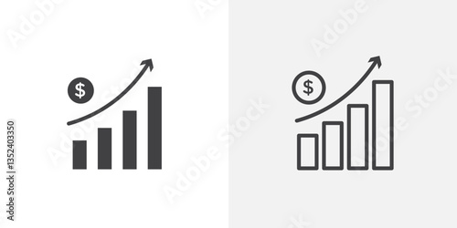 Profit growth Icon set. vectors for apps and website designs