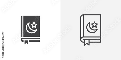 Quran book Icon set. vectors for apps and website designs