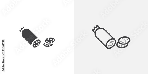Sausage salami Icon set. vectors for apps and website designs