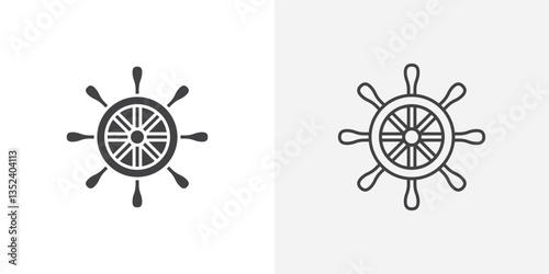 Ship wheel Icon set. vectors for apps and website designs