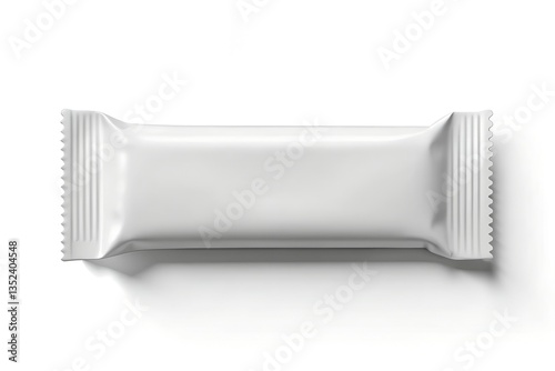 Blank chocolate or cereal bar, cookie mock-up isolated on white background
