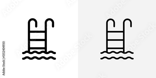 Swimming pool Icon set. vectors for apps and website designs