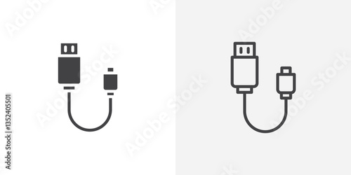 USB cable Icon set. vectors for apps and website designs