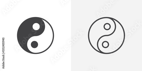 Yin yang Icon set. vectors for apps and website designs