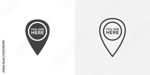 You are here pointer Icon set. vectors for apps and website designs