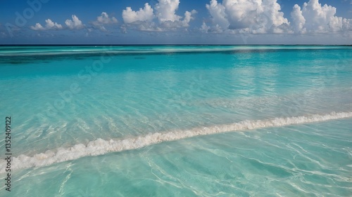 Horizonte claro y aguas tranquilas en una playa durante un día soleado