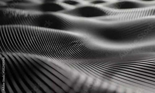 Wallpaper Mural Abstract Monochrome 3D Wave Pattern Texture Surface Design Torontodigital.ca
