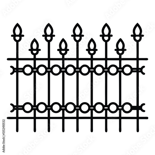 Wrought iron gate and matching fence design