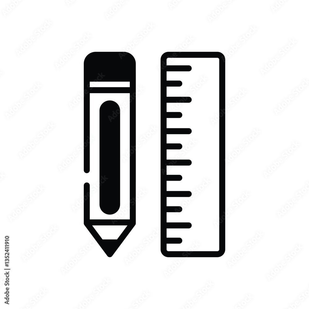 pencil ruler vector icon pencil ruler vector icon
