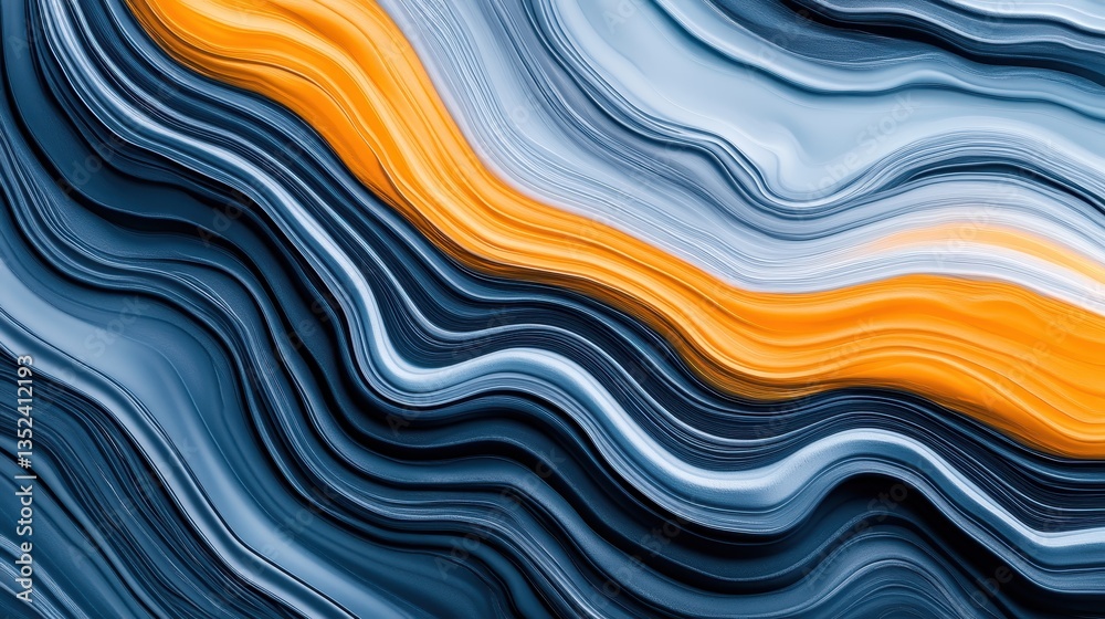 Abstract Colorful Waves in Blue Yellow and Gray Tones for Background Abstract Colorful Waves in Blue Yellow and Gray Tones for Background