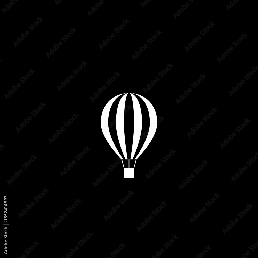 Fototapeta premium Hot air balloon icon isolated on dark background