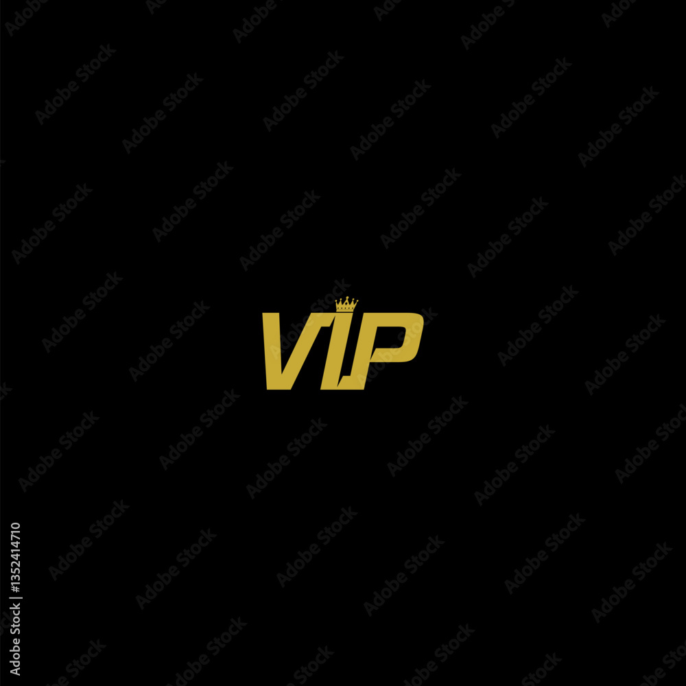 VIP one line icon isolated on dark background VIP one line icon isolated on dark background