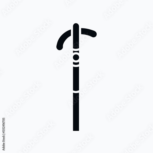  Hiking Pole silhouette in black on a white background