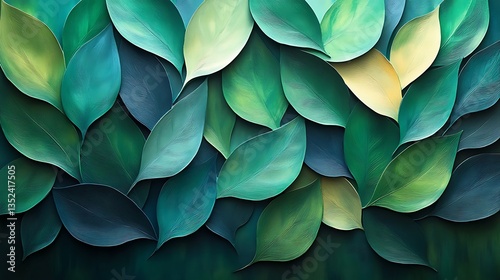 Leafy tropical seamless green pattern high resolution background