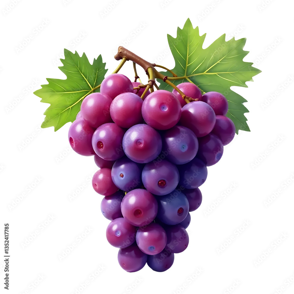 Fototapeta premium Purple-Grapes-Bunch-Fruit-Healthy-Food-Illustration
