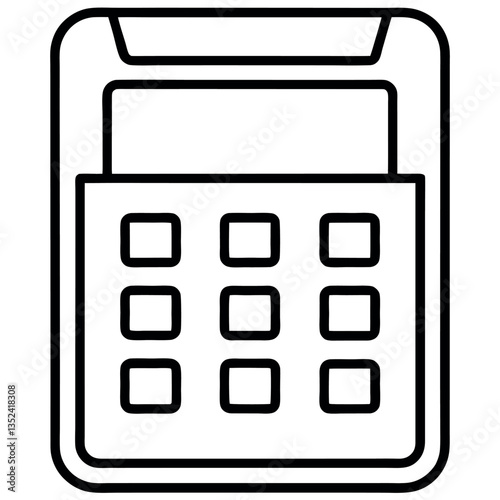 Professional Line Art Icon of a Calculator – Accounting & Finance Symbol