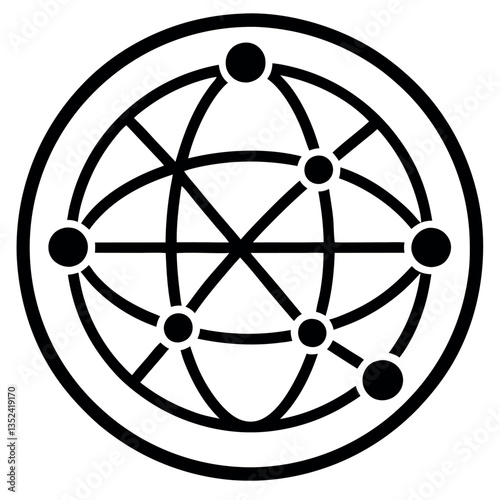 Professional Vector Icon of a Globe with Arrows – Global Network & Connection Symbol