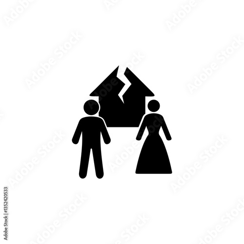 Divorce people icon  isolated on white background .