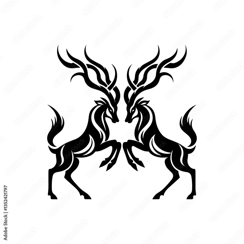 Fototapeta premium A wildlife fight scene in silhouette