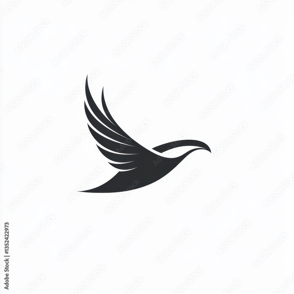 Fototapeta premium Elegant Bird in Flight - A Powerful Logo Design