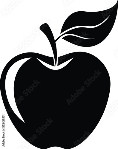 Vector illustration of a fresh and juicy apple with a leaf, symbolizing health and nature