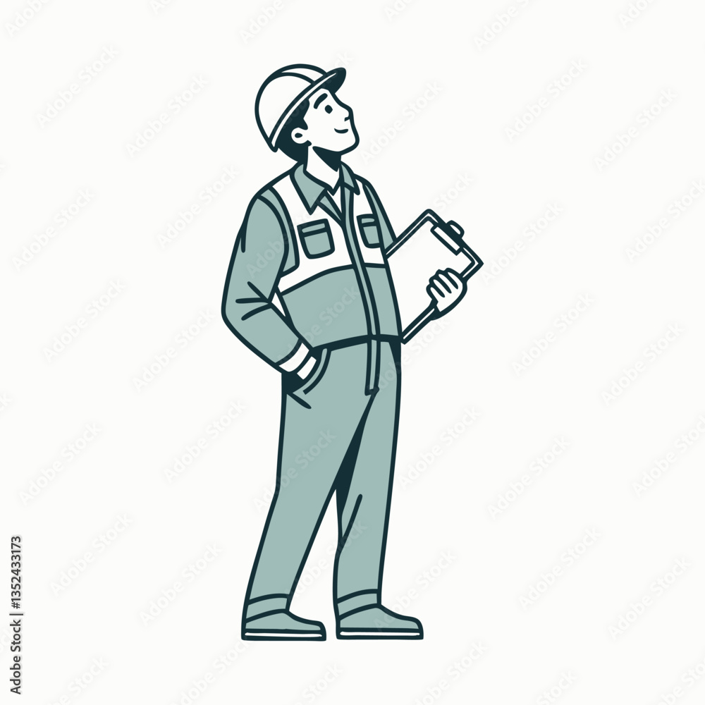 Man in Work Clothes Vector Illustration - Cartoon Clipart & Line Art Design for Print 1.eps Man in Work Clothes Vector Illustration - Cartoon Clipart & Line Art Design for Print 1.eps