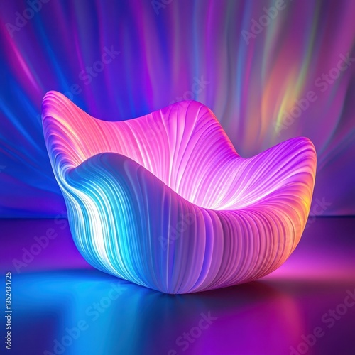 A glowing abstract object in a vibrant spectrum of colors
