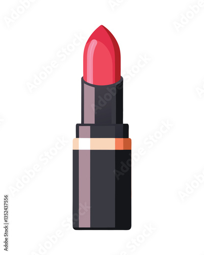A vector illustration of makeup cosmetic lipstick on white background