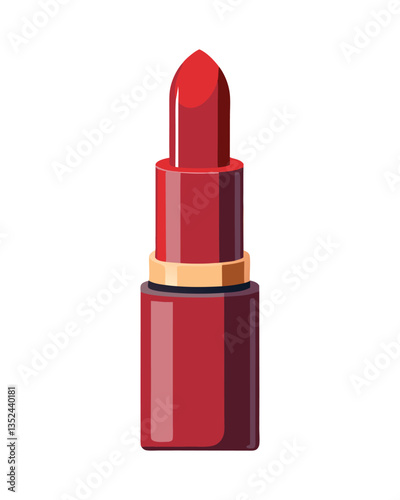A vector illustration of makeup cosmetic lipstick on white background