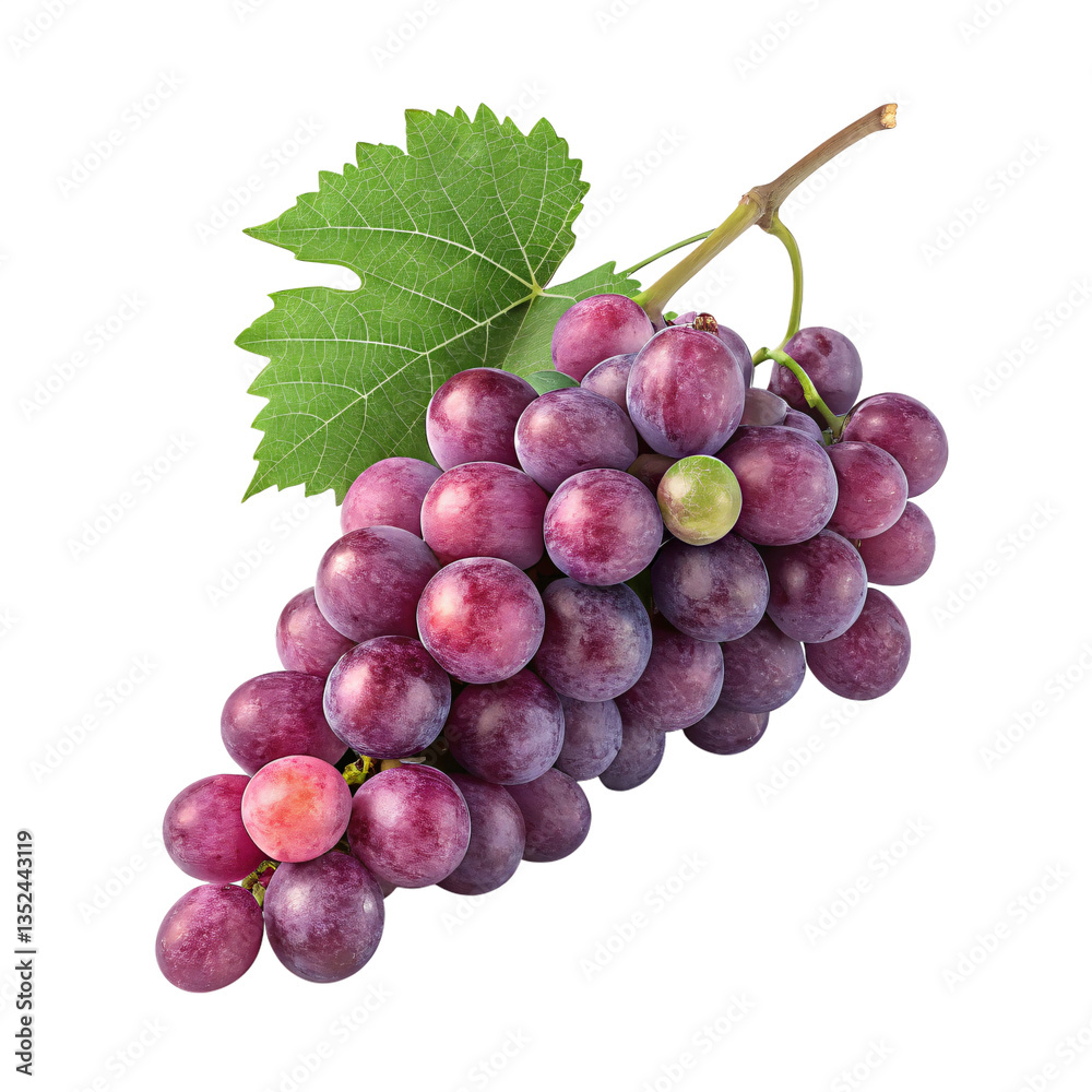 Fototapeta premium bunch of red grapes isolated on transparent background Generative Ai, PNG