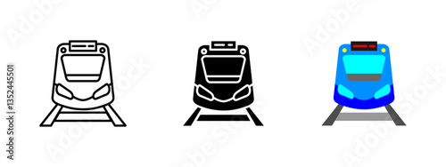 Train icon. High-speed railway vector illustration. Public transportation and transit system symbol for metro, subway and express travel. Modern rail transport pictogram.