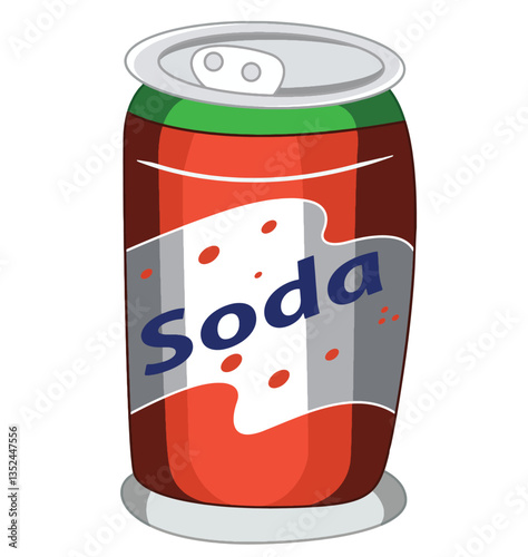 Cute cartoon hand drawn vector soda can clipart.