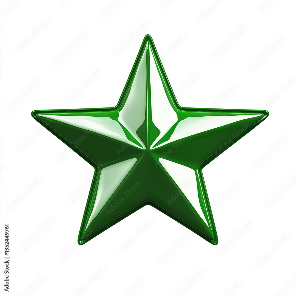 Obraz premium green star on white background