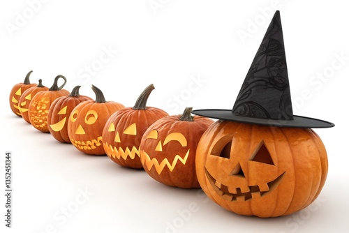 Light eyes pumpkins, jack o lanterns isolated, big Halloween set. Jack O Lantern Halloween pumpkins. Halloween pumpkins