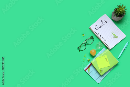 Notebooks and sticky note w...