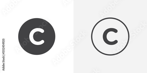Copyright vector icon symbol. illustration sign collection.