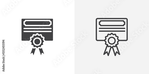 Diploma vector icon symbol. illustration sign collection.