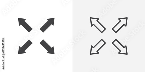 Expand vector icon symbol. illustration sign collection.
