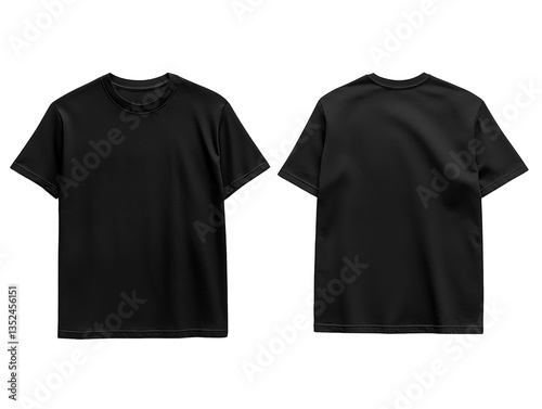 black t shirt template isolated on white